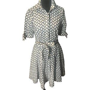 Calvin Klein Womens‎ Cotton Dress Size 4 Black & White Classic design Nautical